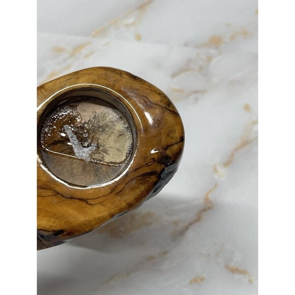 Wood Clock Natural Edge Signed Glen Schaff Artist Abstract Lightweight VTG READ - Picture 3 of 13